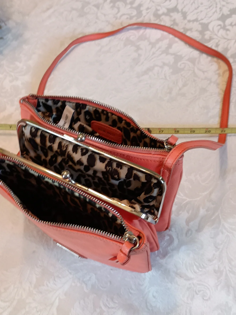 Nine West Coral Leather Crossbody Bag
